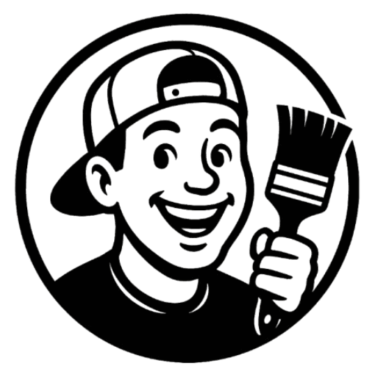 Sammy K cartoon logo holding a paintbrush